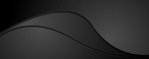 Black waves abstract corporate geometric background vector