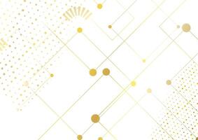 Abstract golden tech circuit board lines drawing graphic design vector