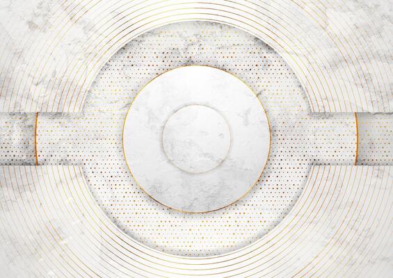 Golden and grey round grunge abstract background