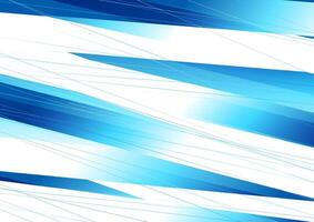 Tech glossy blue white stripes abstract background vector