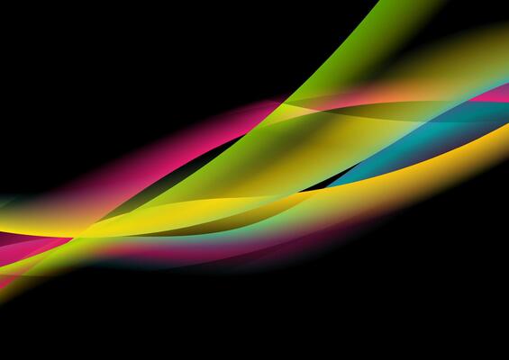 Colorful glossy waves abstract elegant background