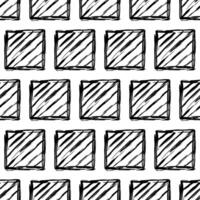 Aesthetic Contemporary printable seamless pattern with abstract line, dot, shape brush stroke in black and white colors. Boho background in minimalist style Illustration for wallpaper fabric vector
