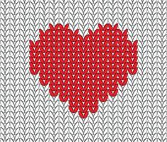 Hand drawn knitting pattern with heart vector