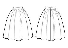 Retro skirt template on white vector