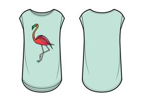 Illustration of top with flamingo print vector