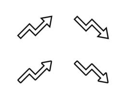 Uptrend and downtrend arrow line icon in generic style. Rising and falling arrows concept vector