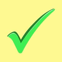 Modern check mark for approved and verify symbol vector