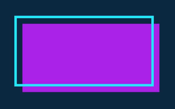 Neon rectangle frame isolated on dark background vector