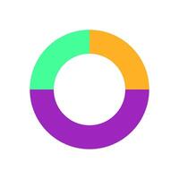 Three part circle chart for infographic vector