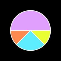 Vibrant four part circle chart for infographic vector
