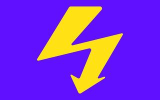 Yellow arrow isolated on blue background for direction, queue, progress symbol vector