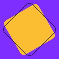 Rounded square frame isolated on purple background vector