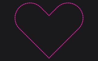Pink heart frame with dashed line isolated on dark background vector