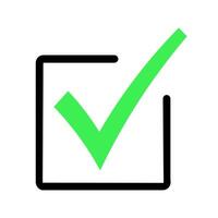 Check mark with box for approved and verify symbol vector