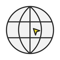 Web icon with small mouse click for cyberspace and global communication symbol vector