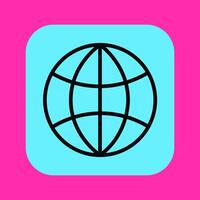 Web icon in rounded square for cyberspace and global communication symbol vector