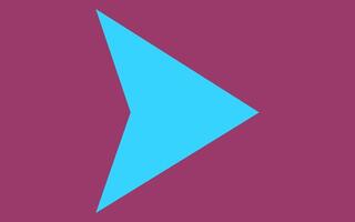 Blue arrow isolated on dark purple background for direction, queue, progress symbol vector