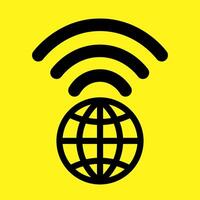 Web icon with wifi symbol for cyberspace and global communication symbol vector