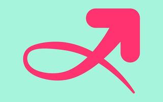 Dynamic arrow isolated on green background for direction, queue, progress symbol vector