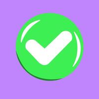 Shiny check mark for approved and verify symbol vector