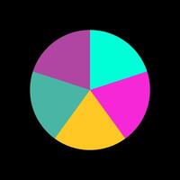 Vibrant five part circle chart for infographic vector