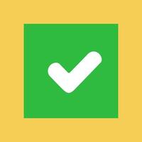Check mark in square for approved and verify symbolfor approved and verify symbol vector