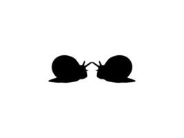Silhouette of the Snails are also called Escargot, Flat Style, Pair Animal Series, can use for Logo, Art Illustration, Apps, Website or Graphic Design Element vector