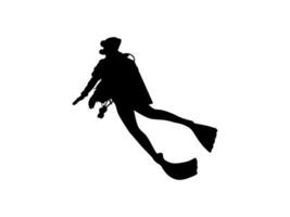 Silhouette of the Diving, Flat style, can use for Logo Gram, Sticker, Pictogram, Website, Apps, Diving Illustration or Graphic Design Element vector