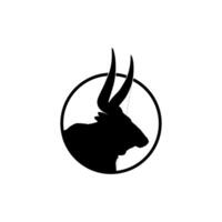 Ankole-Watusi Head Silhouette in the Circle. Can use for Logo, Pictogram, Apps, Website, Emblem, Sign, Illustration, or Graphic Design Element vector