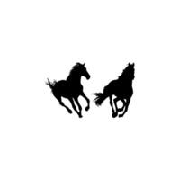 Pair Horse Silhouette, flat style, can use for Logo Gram, Art Illustration, Emblem, Pictogram, Apps, Website or Graphic Design Element vector