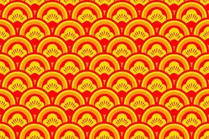Chainese pattern red and yellow. Geometric silk texture. vector