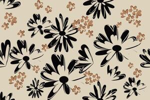 Abstract flower seamless pattern. brush texture. vector