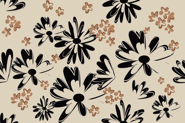 Abstract flower seamless pattern. brush texture.