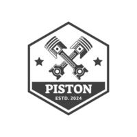 Automotive piston workshop logo design modern badge style custom car service engine tune up logo. vector