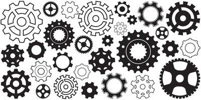 Hand drawn gear cogwheel background. Doodle sketch style color gear mechanism. Concept of business idea, teamwork, progress background. Doodle cog vector