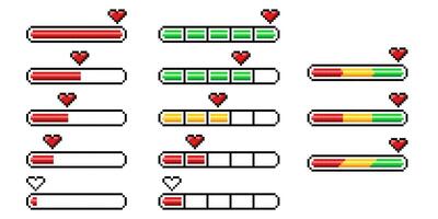 Pixel art 8-bit loading bar concept. Loading or Installing process. vector