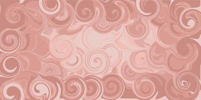 Nude pink fluid swirl horizontal background to create a trendy cover. Beige texture for web design. vector