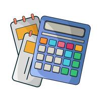 illustration of calculator with notepad vector