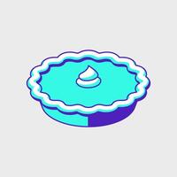 Pie isometric icon illustration vector