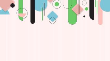 Geometric shape elements in pink background vector