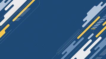 Geometric shapes and line ornaments with blue background vector