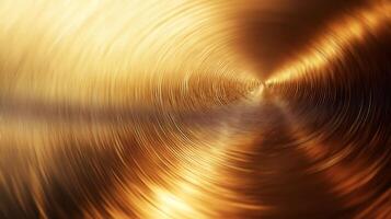 Abstract circular motion in golden and metallic tones, creating a sense of depth, movement, and energy photo