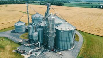 Harvesting And Processing And Storage Elevator. Tanks For Processing And Storage Of Soybean And Wheat Grain. video