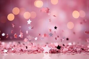 Stars and bokeh, festive and bright energizing background. photo