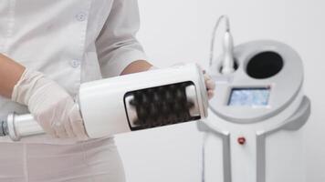 Endosphere therapy for deep cellulite reduction and body contouring. A therapist applies the device in a modern clinic, enhancing skin rejuvenation. Perfect for beauty ads video
