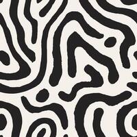 Black and White Grunge Squiggles Seamless Pattern vector