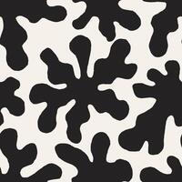 Black and White Fluid Shapes Seamless Pattern vector