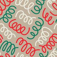 Christmas Seamless Pattern with Abstract Curls vector