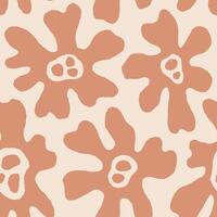 Minimal Biomorphic Flowers Seamless Pattern vector