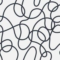 Black and White Abstract Curvy Lines Seamless Patterns vector